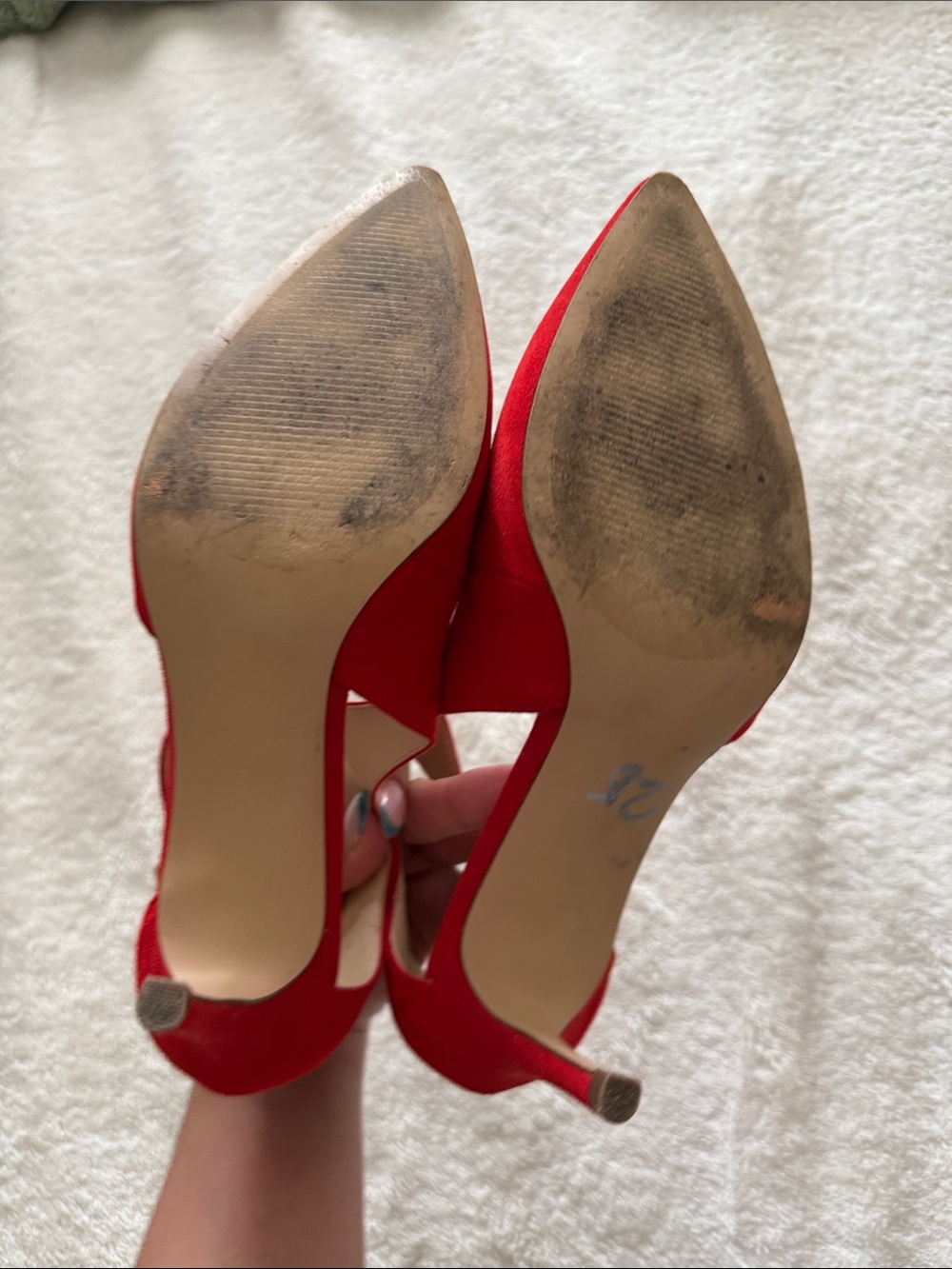 Nine West Red Pointed Toe Wrap Ankle Strap Heels - Picture 4 of 5